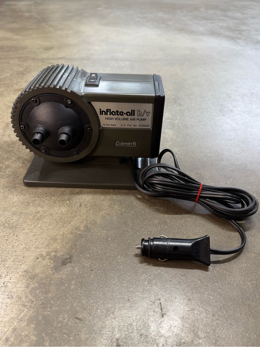 Vintage Coleman Inflate-All H/V 2210-718 12V Air Pump Tested
